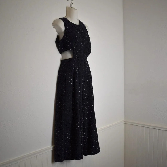 Princess Polly Polka Dot Romper Sz 8 Wide Leg Ankle Jumpsuit Gaucho Minimalist - Picture 3 of 16